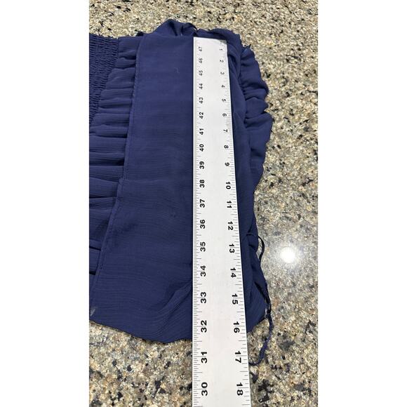 Sam and Jess Midi Dress Women XL Blue Tired Strapless Minimalist Casual Coquette - Picture 4 of 6